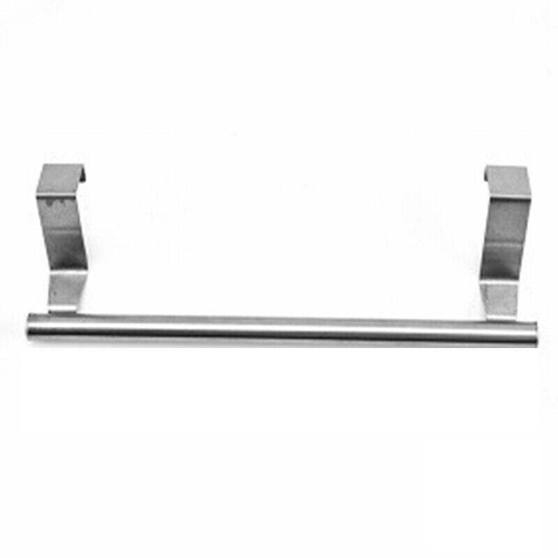 Stainless Steel Over Door Towel Rack Cupboard Hanging Rail for Kitchen Bathroom - 23.7CM