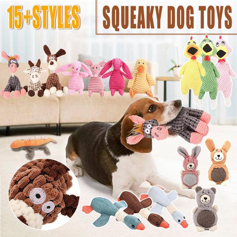 Squeaky Dog Toys Puppy Pet Chew Rope Squeaker Crinkle Rope Plush Toy Teething Au - Brown Goose