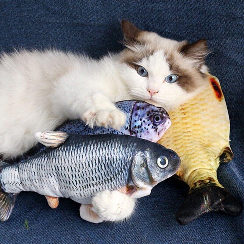 Electric Dancing Fish Kicker Cat Toy Wagging Realistic Moves Usb Rechargeable Au - Salmon