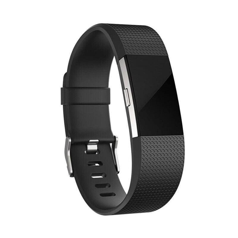 L Size Silicone Watch Wrist Sports Strap For Fitbit Charge Band Wristband Replacement - Brown