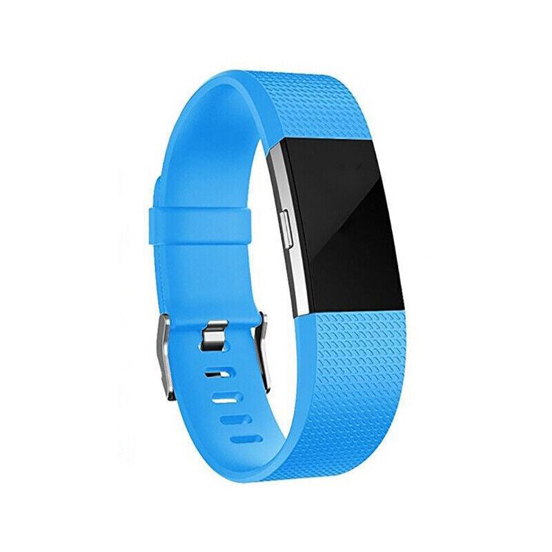 L Size Silicone Watch Wrist Sports Strap For Fitbit Charge Band Wristband Replacement - Grey