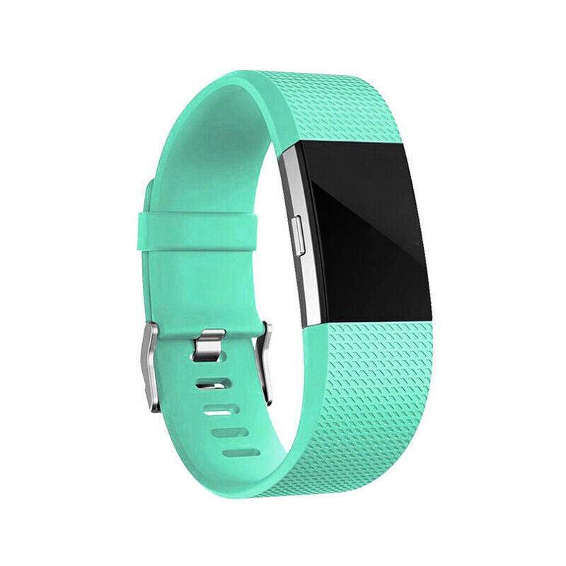 L Size Silicone Watch Wrist Sports Strap For Fitbit Charge Band Wristband Replacement - White