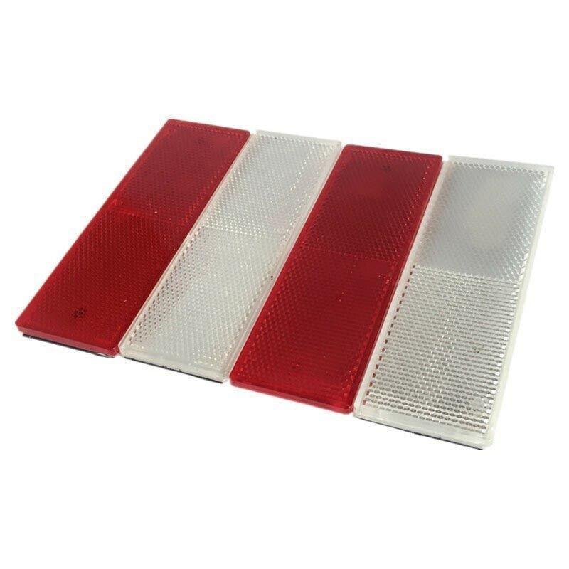 6 X Red Amber White Trailer Reflectors 15 X 5 Cm Self Adhesive Reflector Caravan