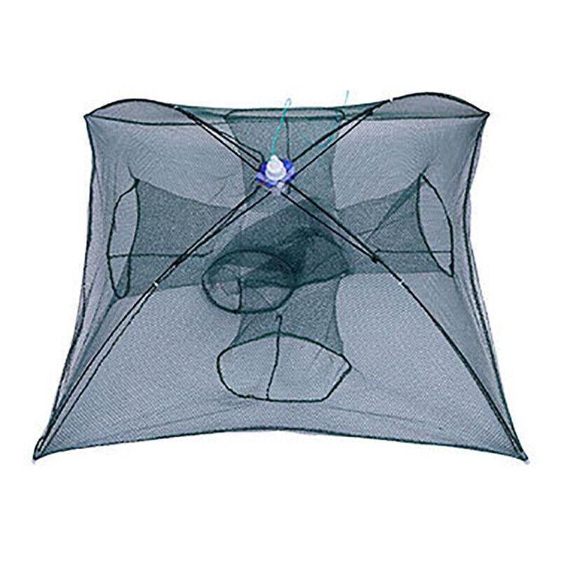 Large Fishing Net Fish Crab Yabbie Trap Minnow Crawfish Shrimp Cage Net Foldable - 10 Side 10 Holes