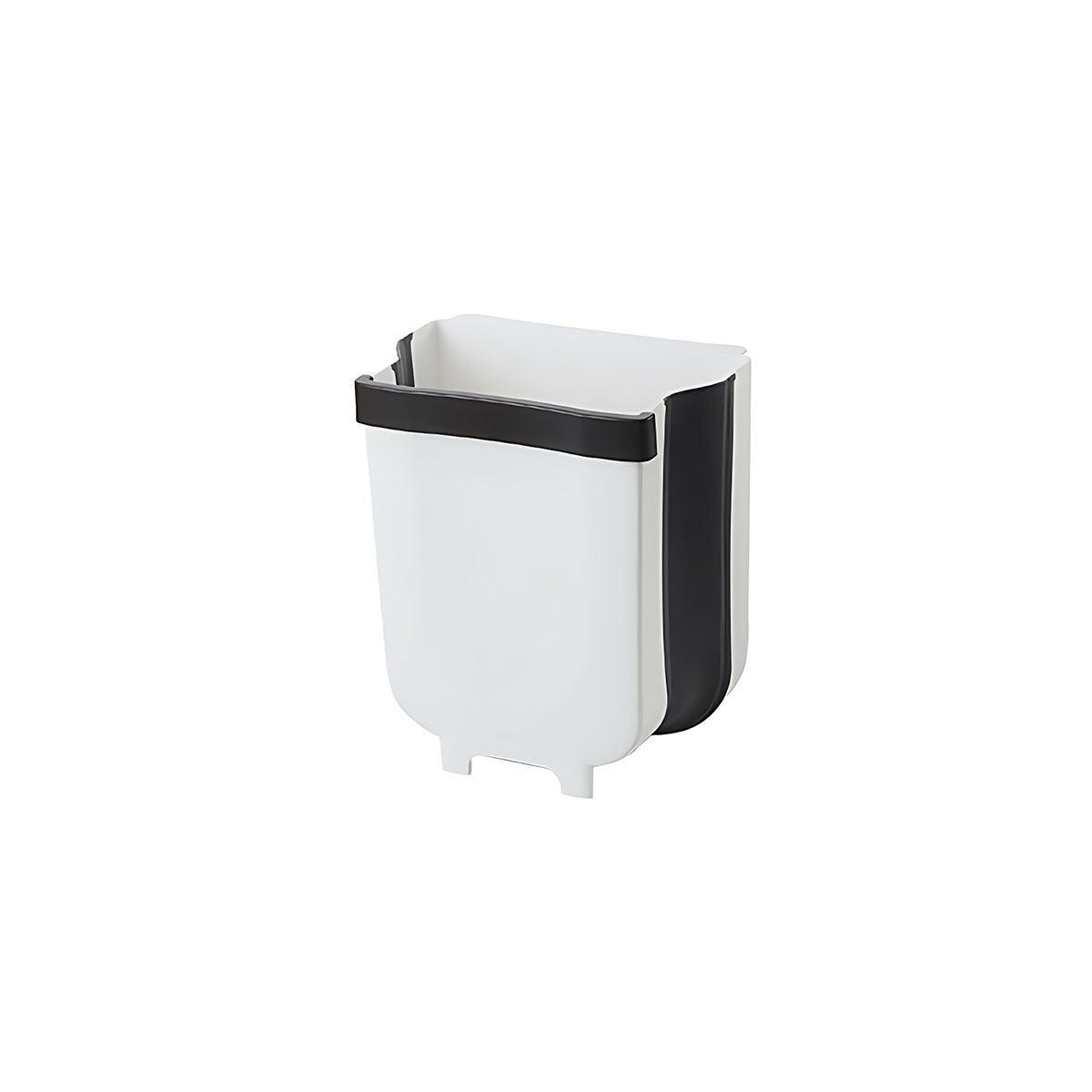 9L Hanging Bin Wall Mounted Folding Waste Bin Kitchen Dining Cabinet Trash Can - Khaki