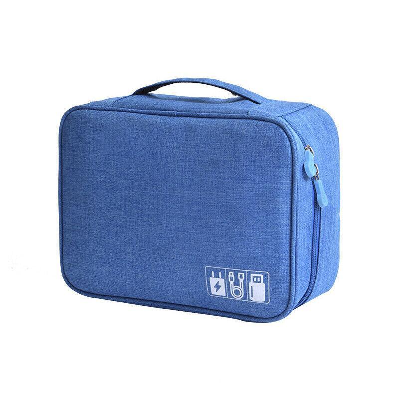 Cable Organizer Bag Charger Usb Electronic Accessories Storage Travel Case Au - Purple