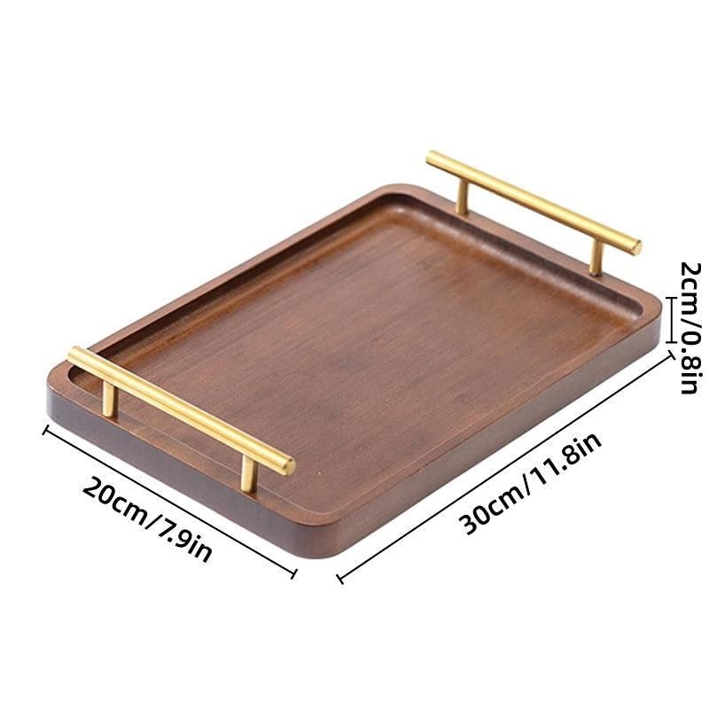 1-Piece Brown Rectangular Serving Tray