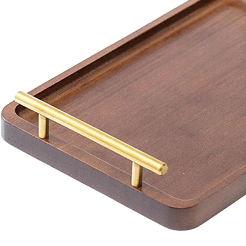 1-Piece Brown Rectangular Serving Tray