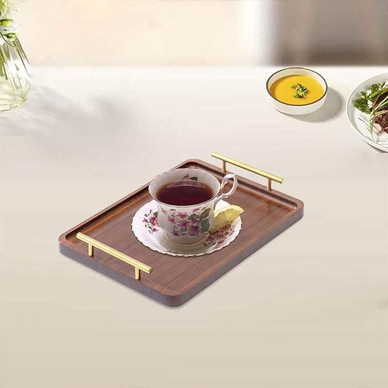 1-Piece Brown Rectangular Serving Tray