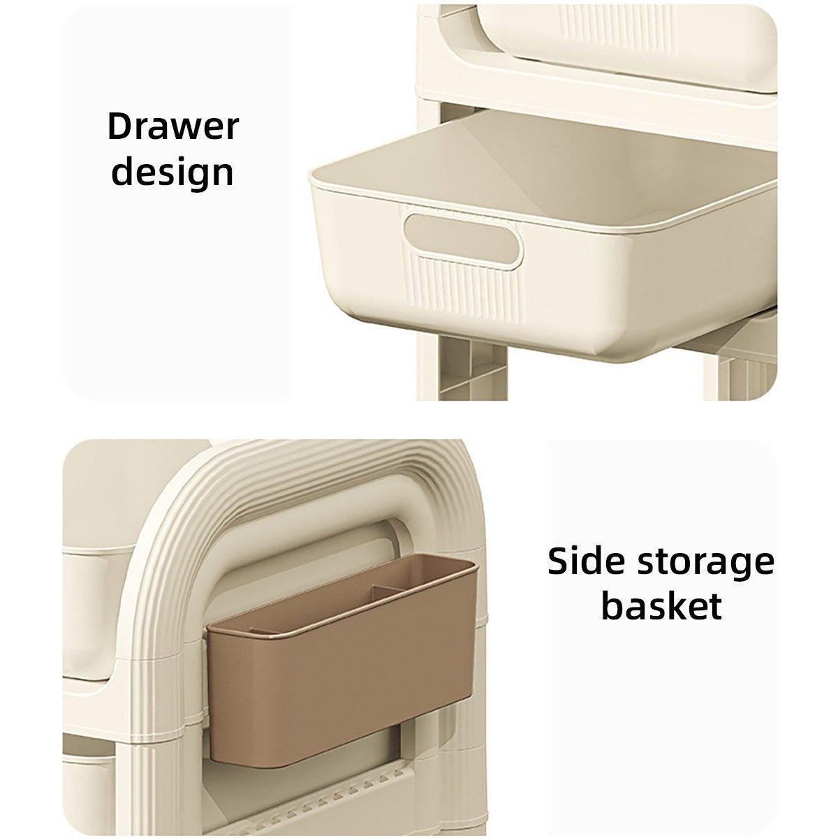 Mobile Storage Trolley Rolling Utility Cart Heavy Duty Organizer with Wheels