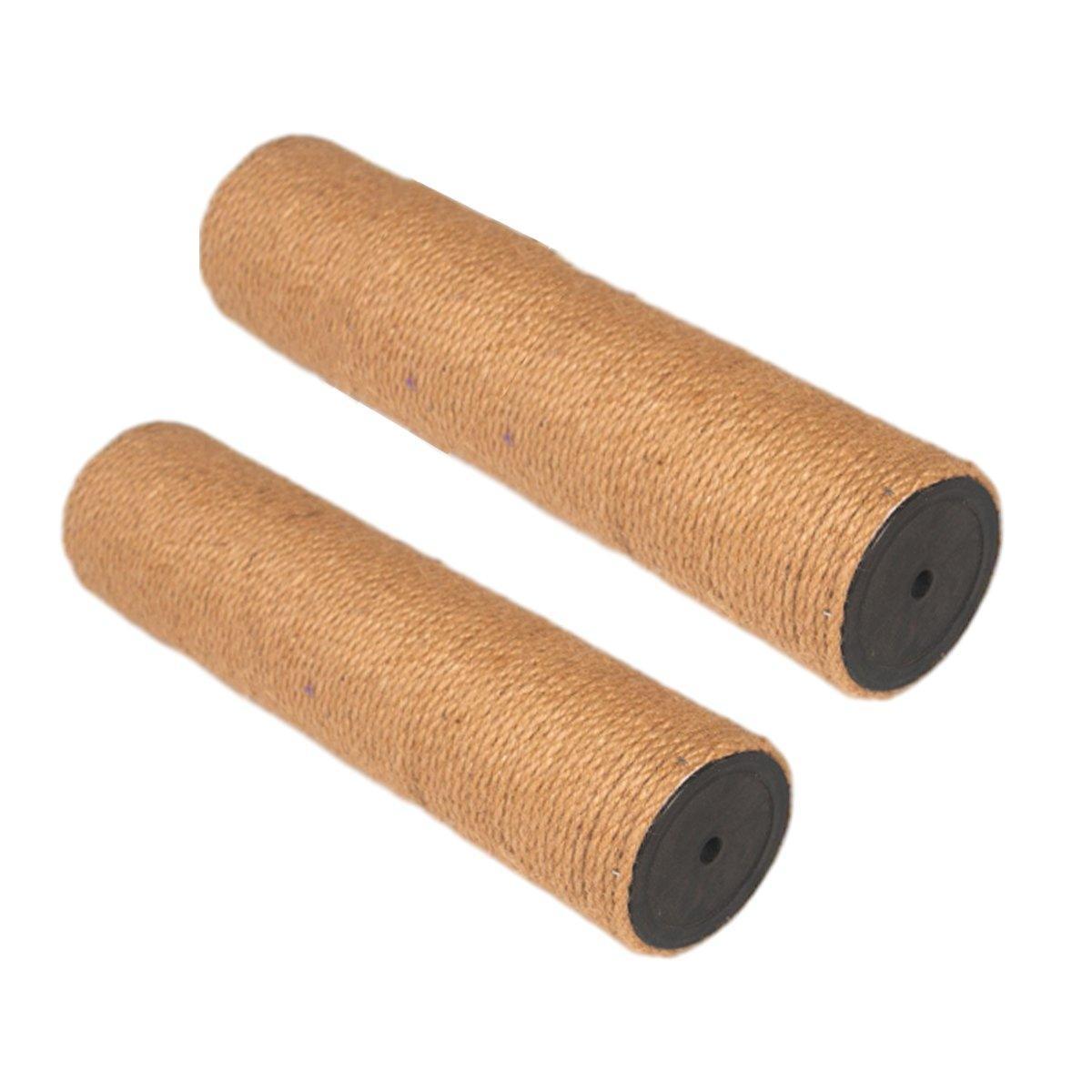 2pcs Sisal Cat Scratching Post Climbing Frame Replacement Pole for Cats Activity - 20cm