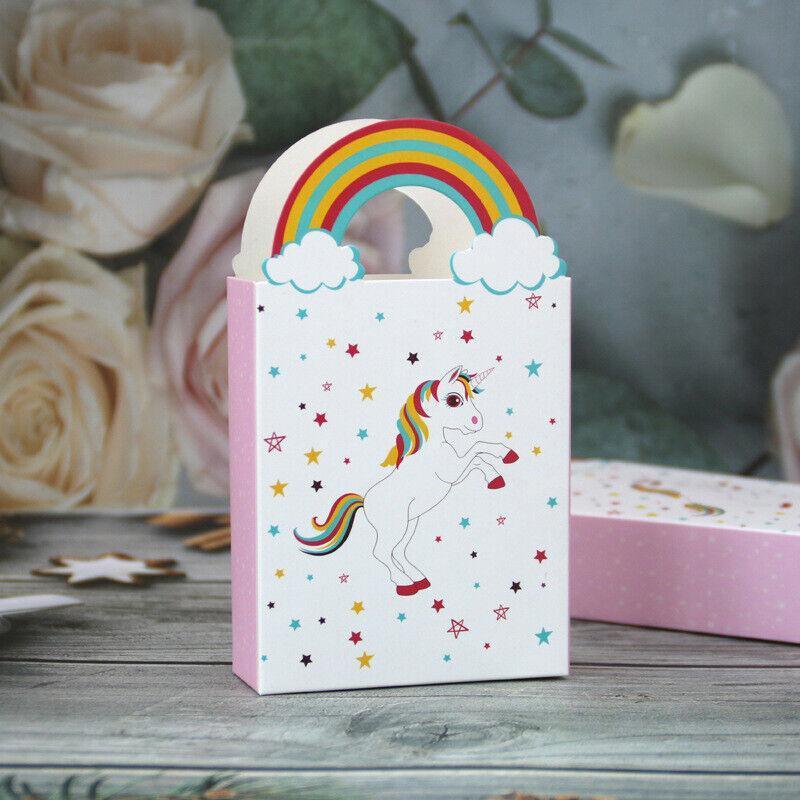 20PCS Unicorn Treat Paper Bags Candy Favour Boxes for Birthday Party 8x14cm