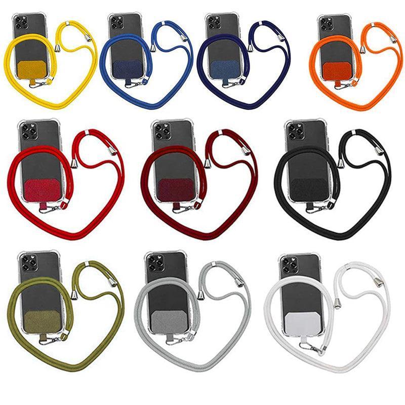 Adjustable Phone Lanyard with Patch for Most Cases Neck Strap Holder - White