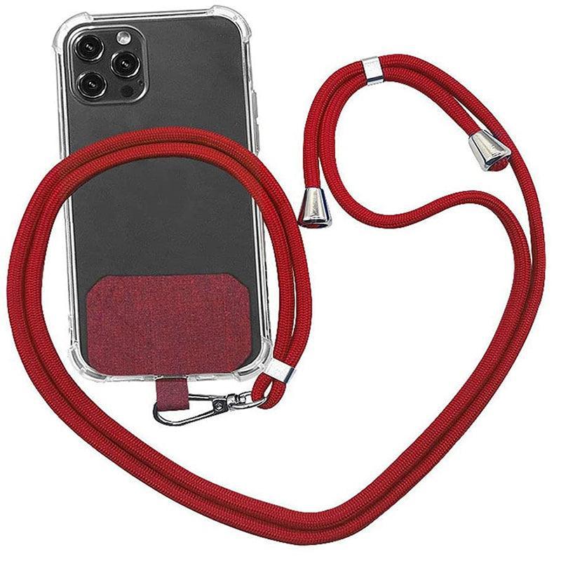 Adjustable Phone Lanyard with Patch for Most Cases Neck Strap Holder - White