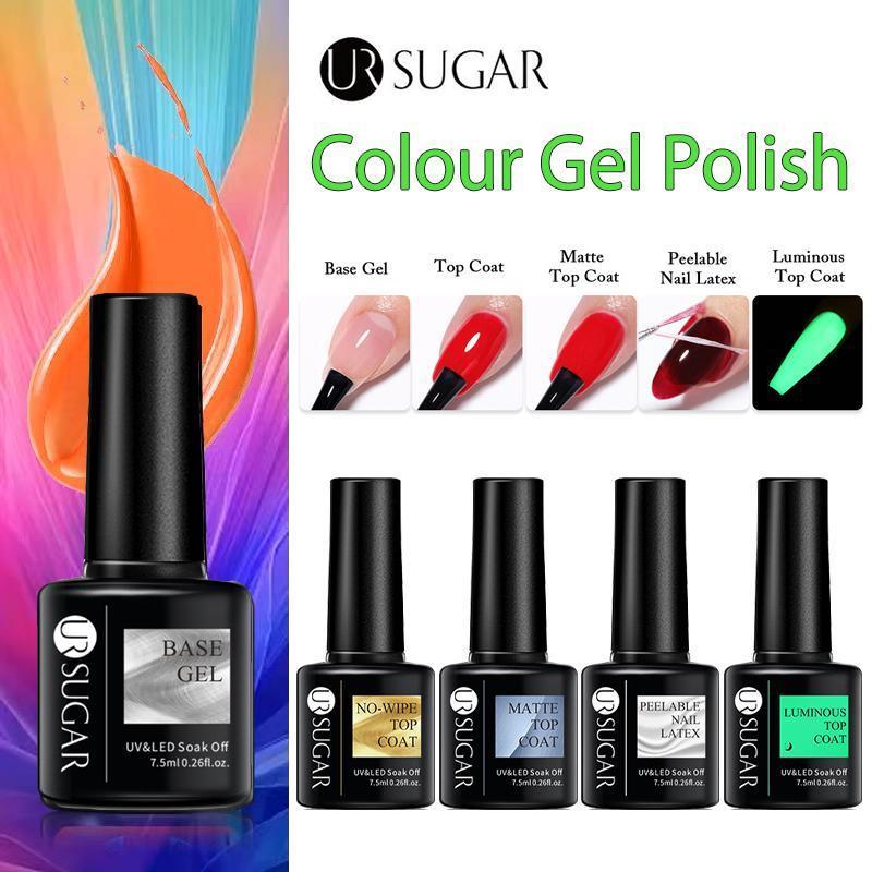 Color Glitter Nail Gel Polish UV LED Varnish Soak Off Manicure Top & Base Coat - UR-74