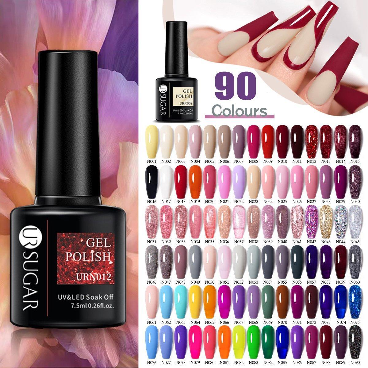 Color Glitter Nail Gel Polish UV LED Varnish Soak Off Manicure Top & Base Coat - UR-75
