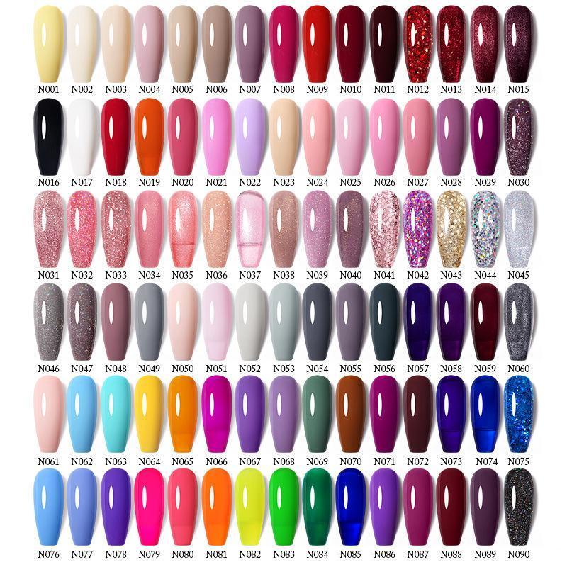 Color Glitter Nail Gel Polish UV LED Varnish Soak Off Manicure Top & Base Coat - UR-75