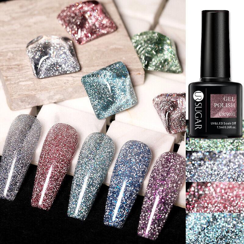 Color Glitter Nail Gel Polish UV LED Varnish Soak Off Manicure Top & Base Coat - UR-75