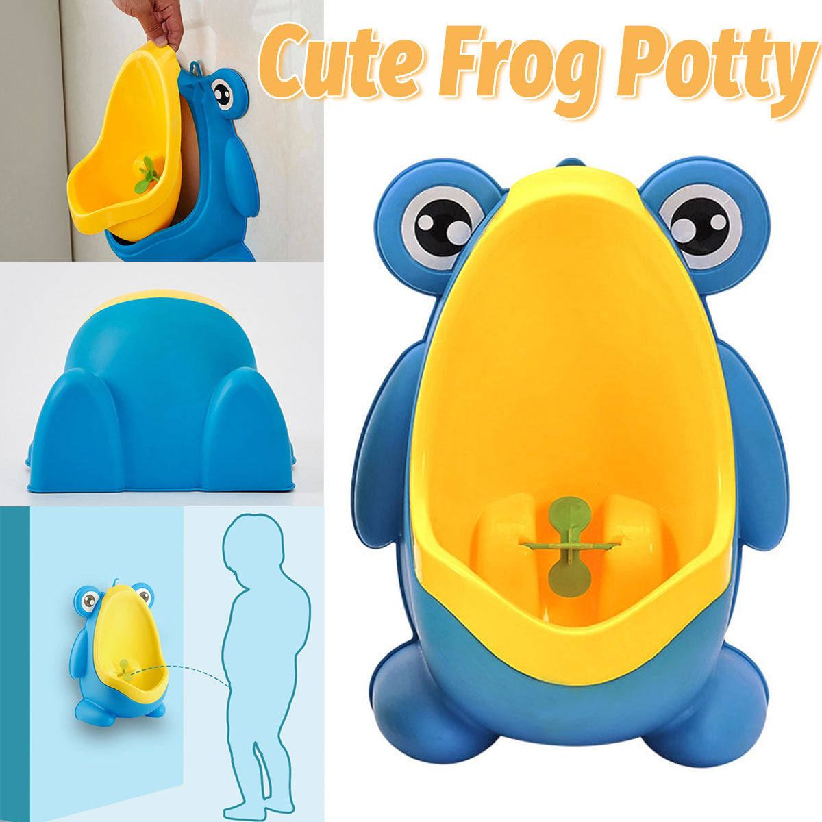 Wall Mounted Frog Urinal for Young Users Toilet Training Standing Potty Solution