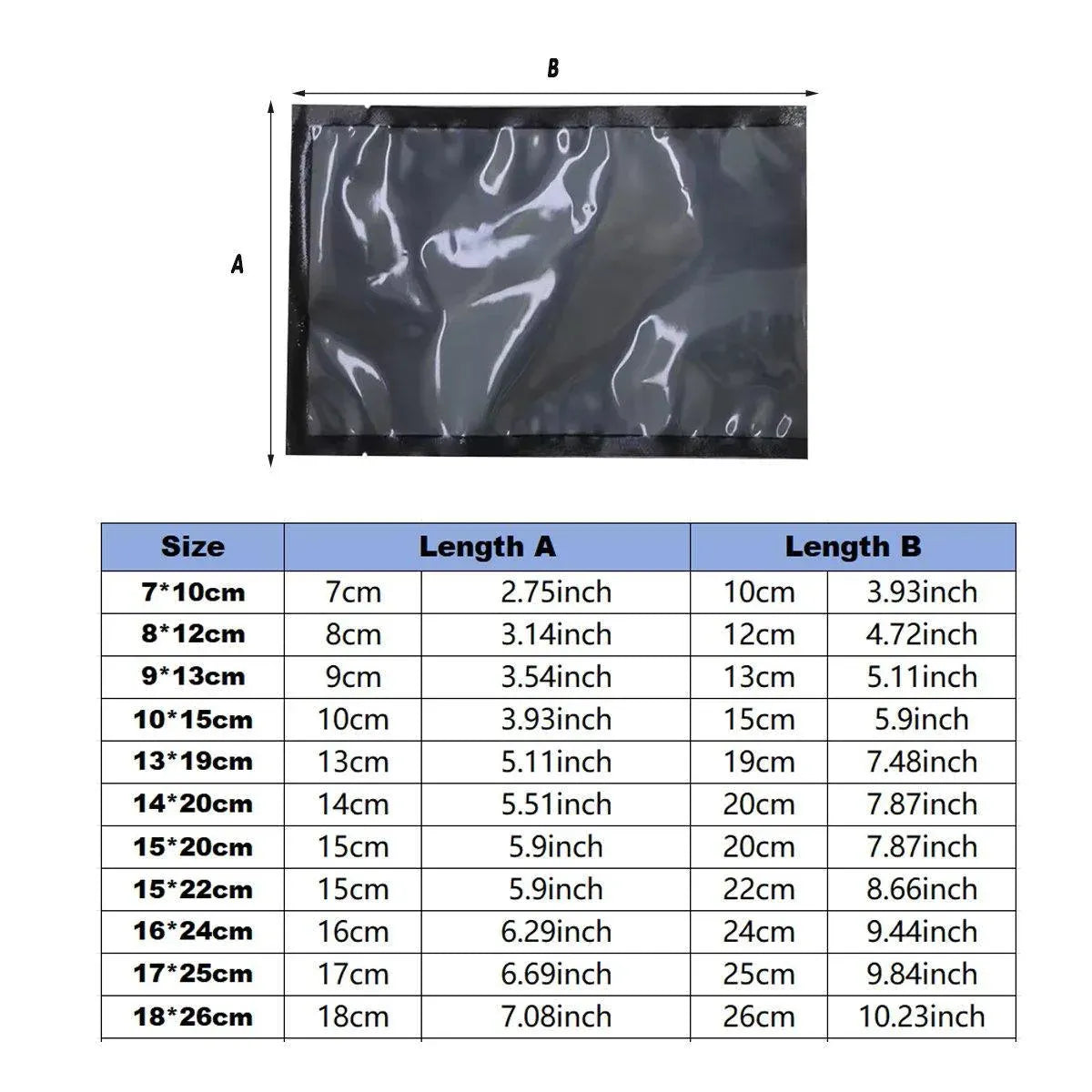100pcs Transparent Vacuum Bags Air Compression Sealed Food Packaging - 10*15cm