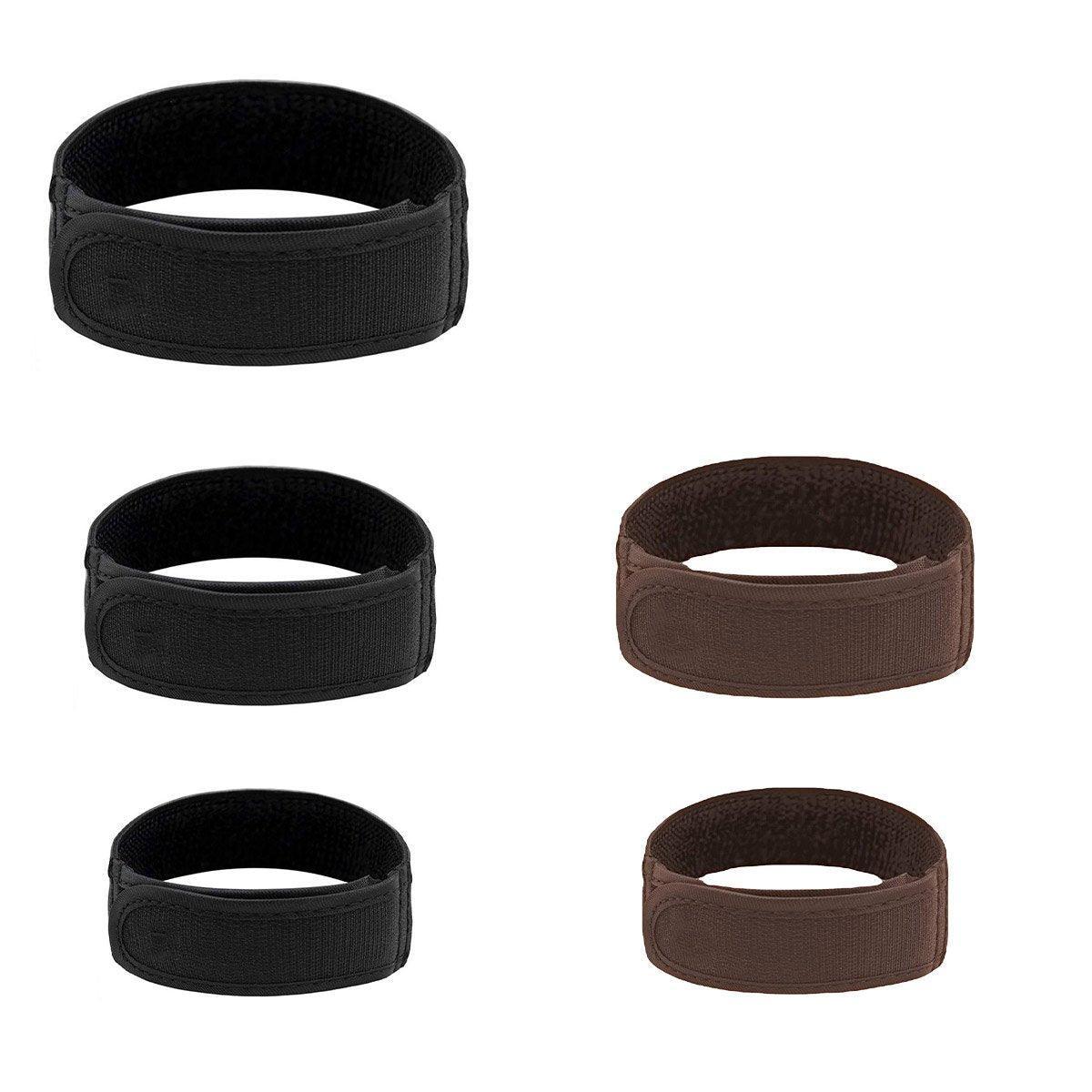 Adjustable Elastic Nylon Belt No Buckle Velcro Leisure Convenient Waistband - Brown-S