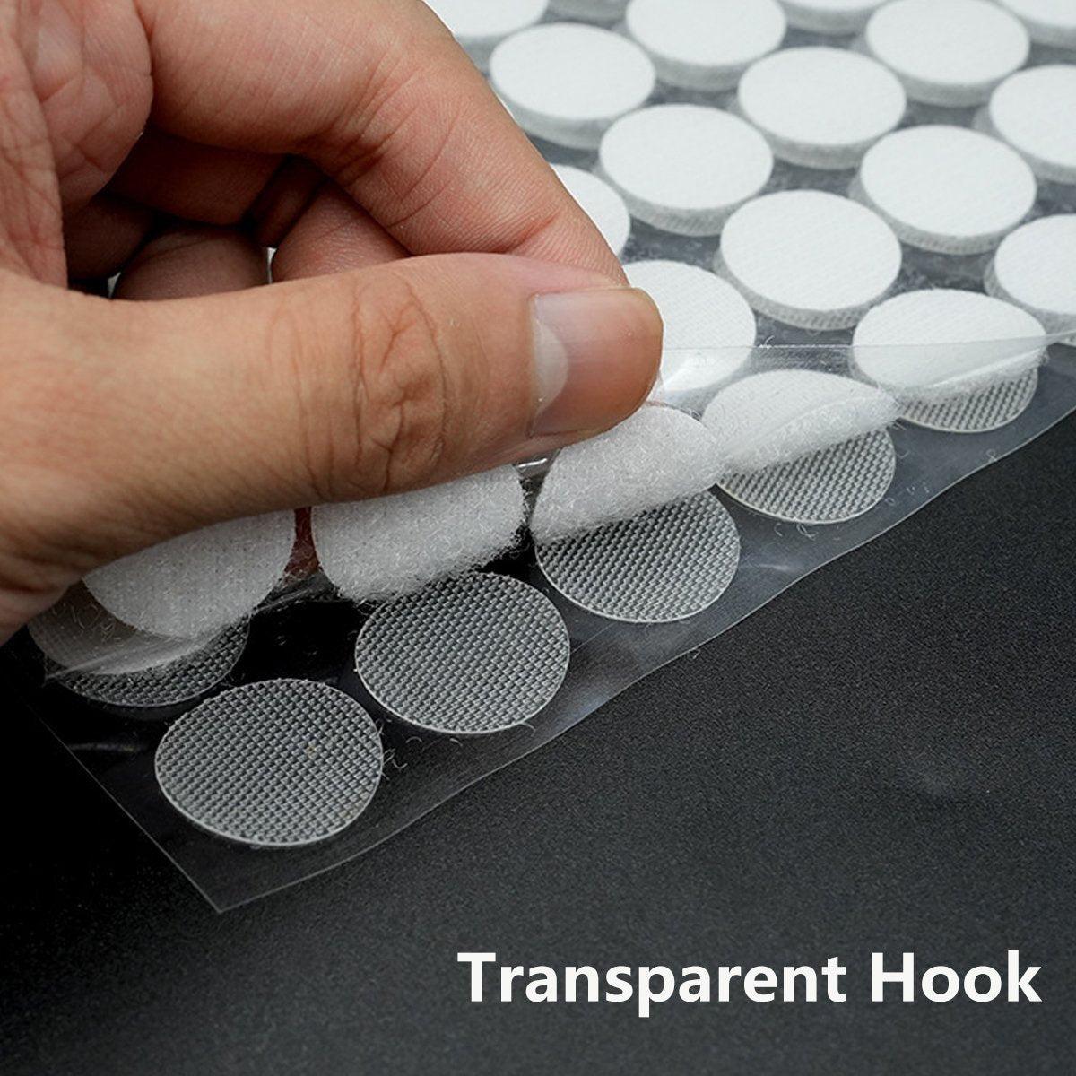 Strong Sticky Round Self Adhesive Dots DIY Bond Tape No Mark Fasteners - White 4Pairs - 50mm