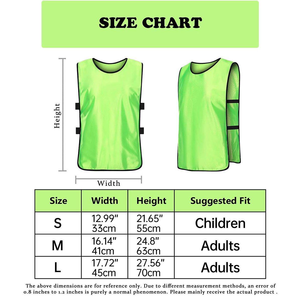 6X Sports Training Bibs Soccer Vests Group Team Bibs Basketball Cricket Football - Grass Green-L