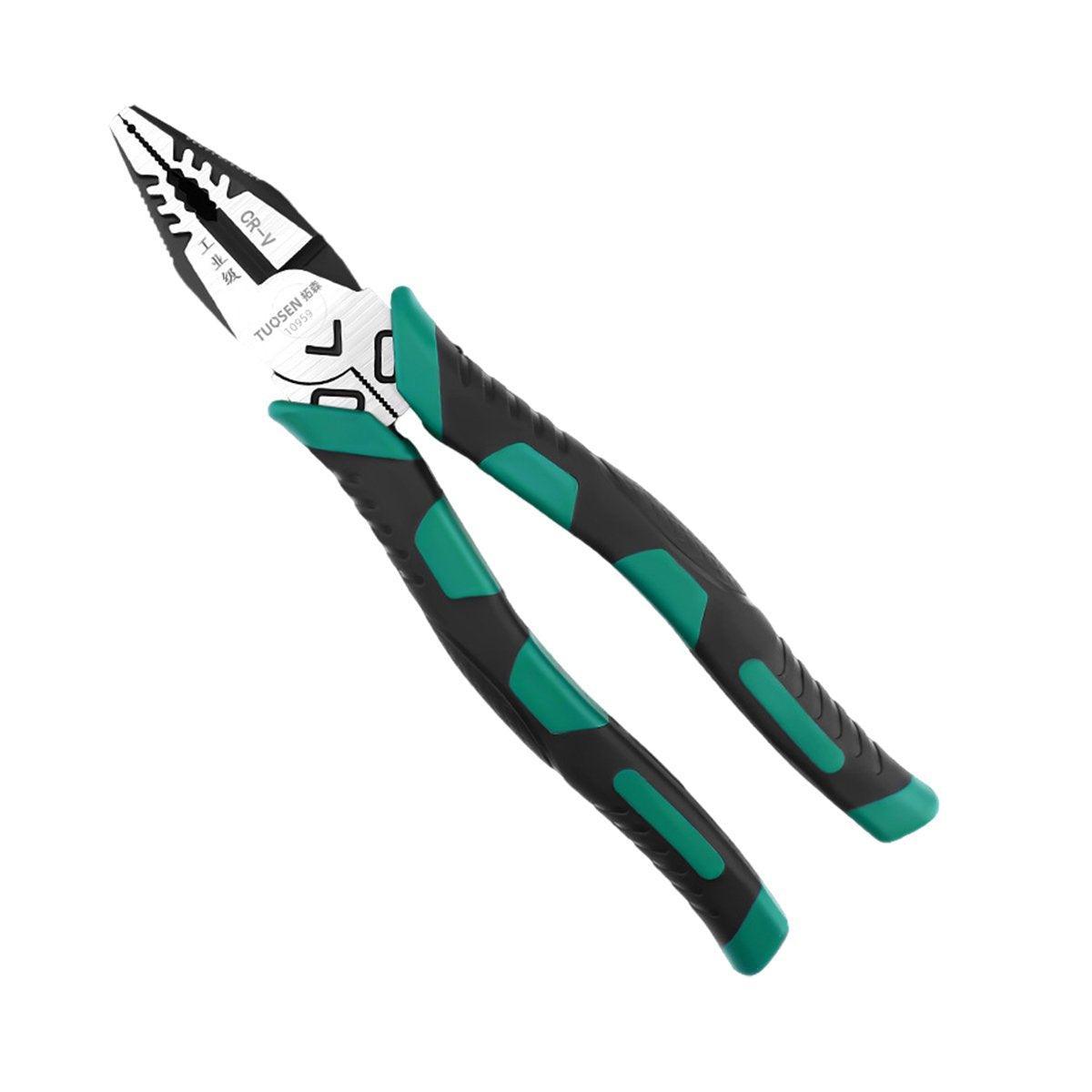 Labor-Saving Multi-Functional Tiger Pliers Flat Needle-Nose Diagonal Wire Pliers - Wire cutters-8inch