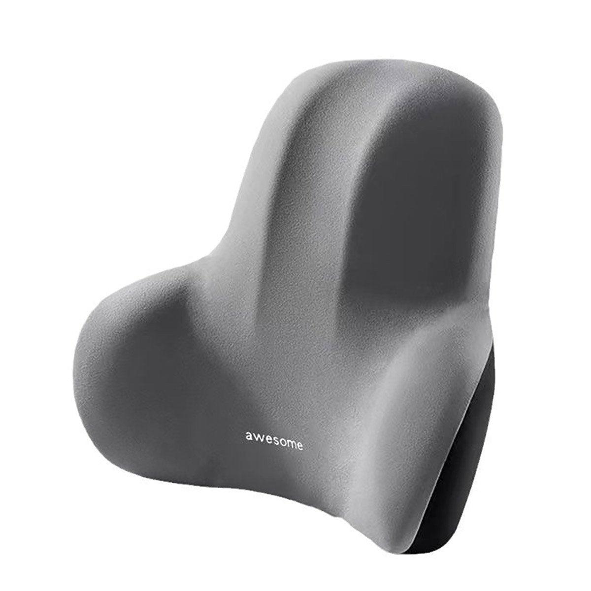 Office Chair Back Support Lumbar Cushion Seat Memory Foam Lumbar Pillow Comfort - Black
