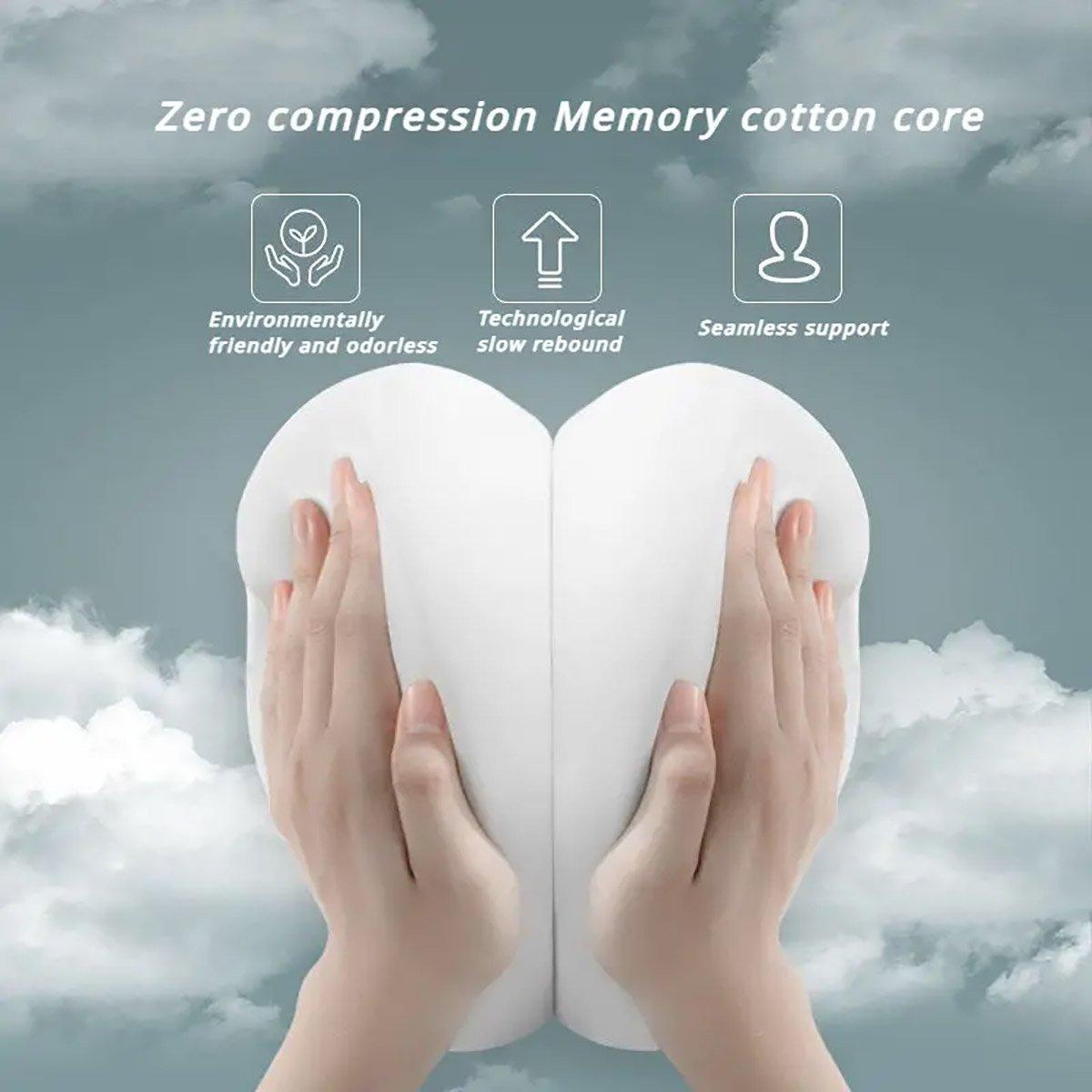 Office Chair Back Support Lumbar Cushion Seat Memory Foam Lumbar Pillow Comfort - Grey