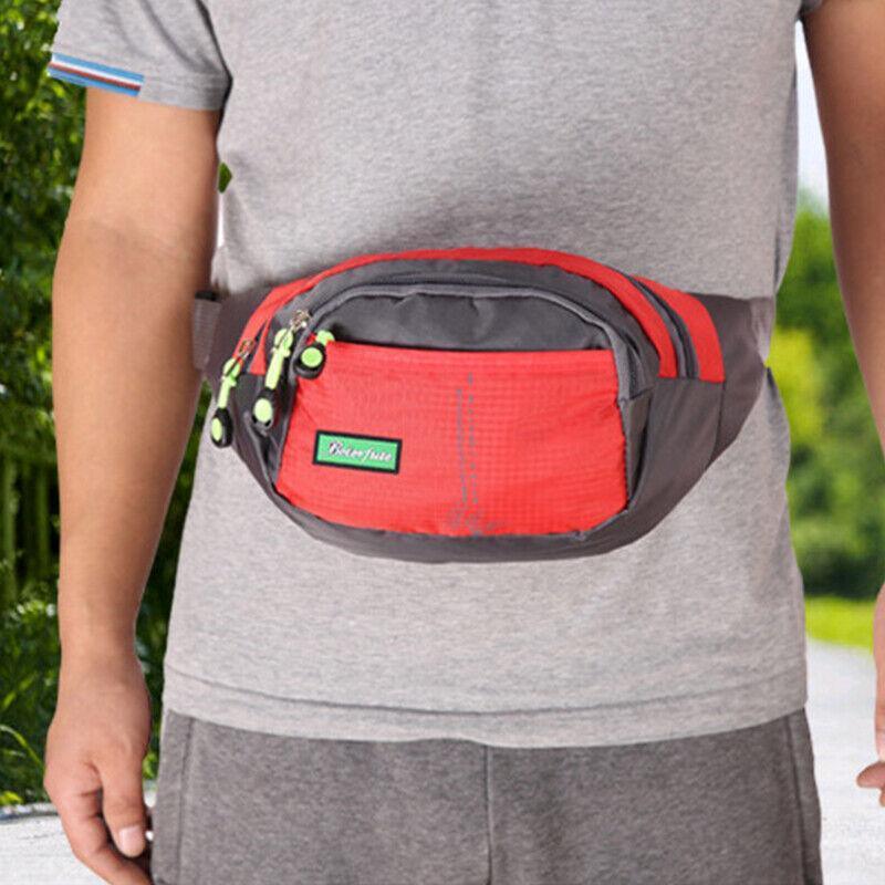 Fanny Pack Zip Pouch Hiking Climbing Sport Bum Waist Bag - Red