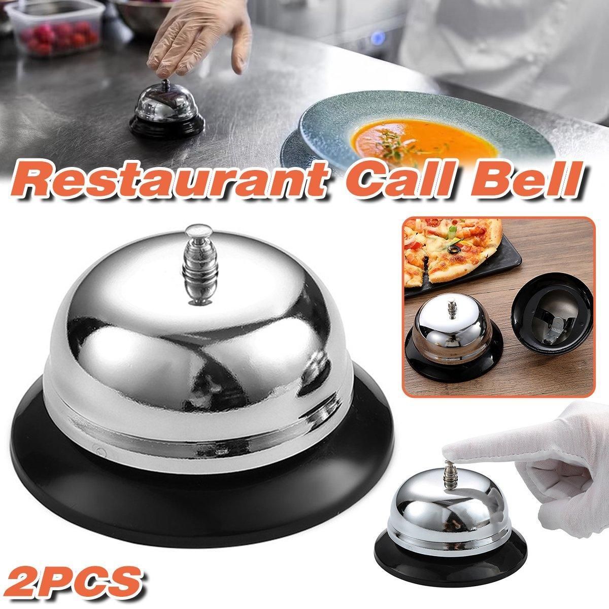 2-Piece Silver Counter Service Bell Set