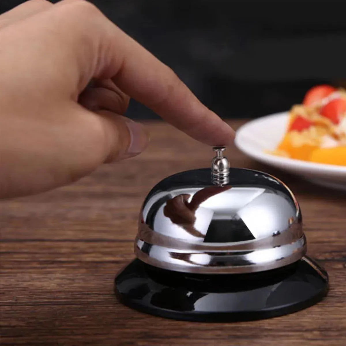 2-Piece Silver Counter Service Bell Set