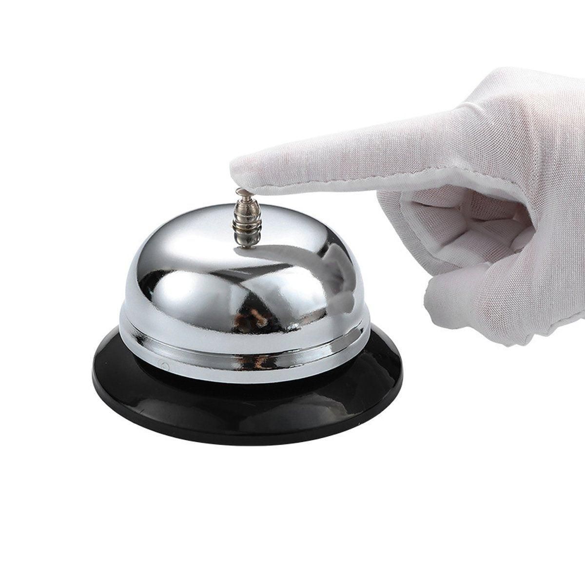2-Piece Silver Counter Service Bell Set