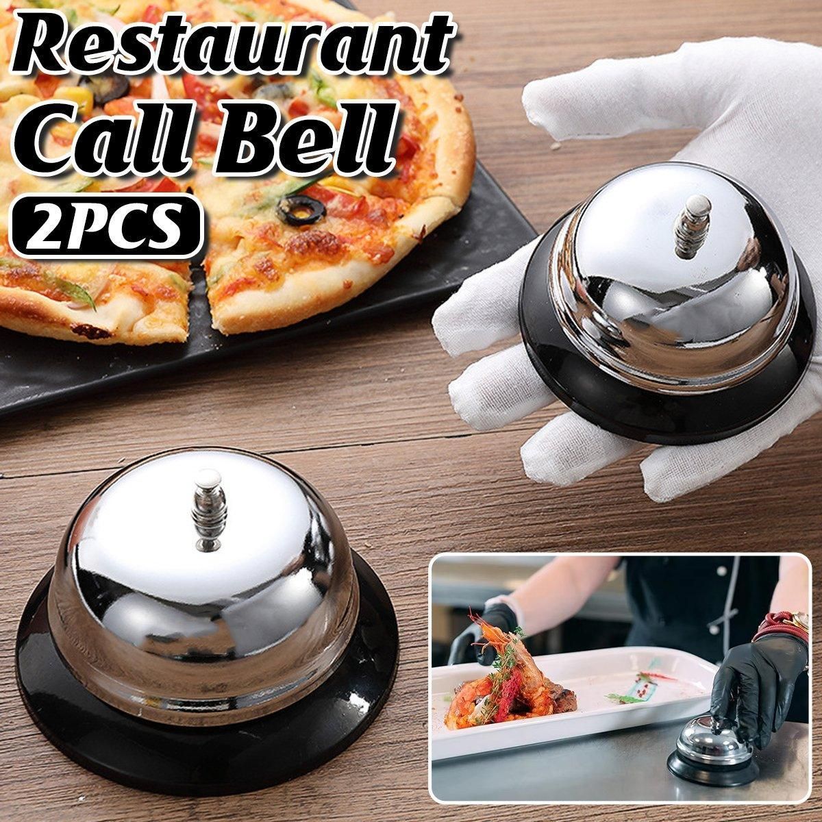 2-Piece Silver Counter Service Bell Set