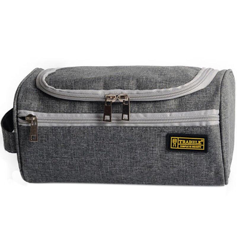 Large Capacity Men Travel Toiletry Kit Wash Bag Waterproof Cosmetic Bags Holder - Grey