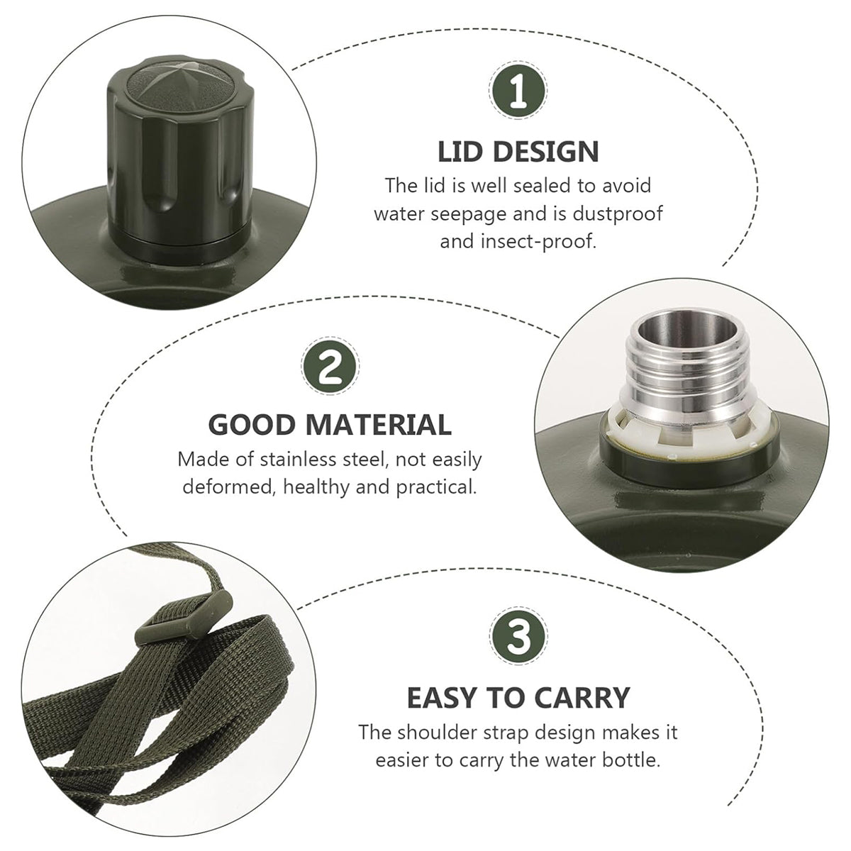 Outdoor Red Five Star Water Bottle Portable Camping Hiking Travel Water Bottle