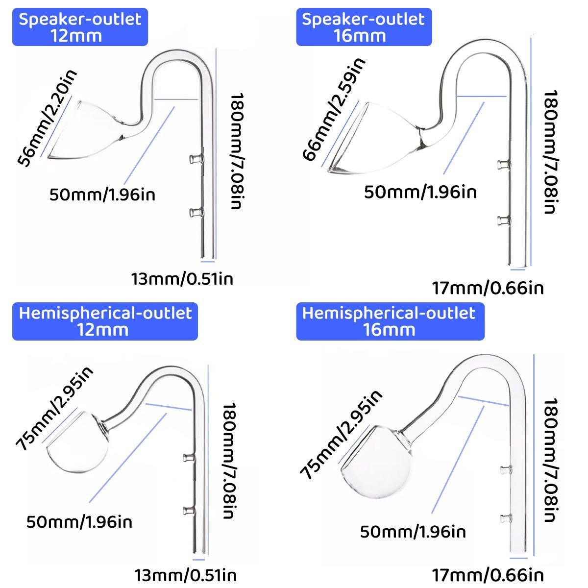 Aquarium Glass Inlet Outlet Pipe Fish Tank Filter Oil Film Remover Plant Holder - Oil removal inlet-16mm