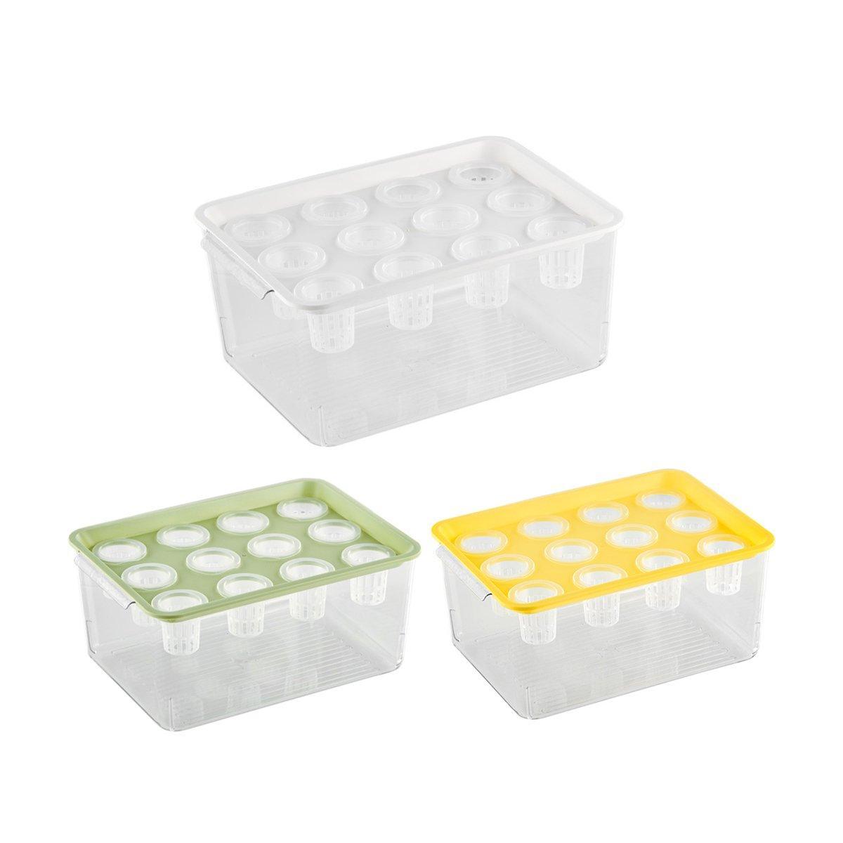 Transparent Rectangular Aquarium 12Hole Lid Portable Hydroponic Plant Fish Tank - Green