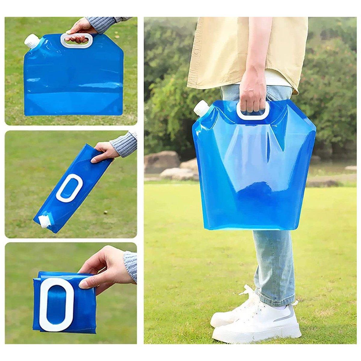 4pcs Folding Water Storage Bag Portable Bucket for Camping Hiking Outdoor Sports - Transparent