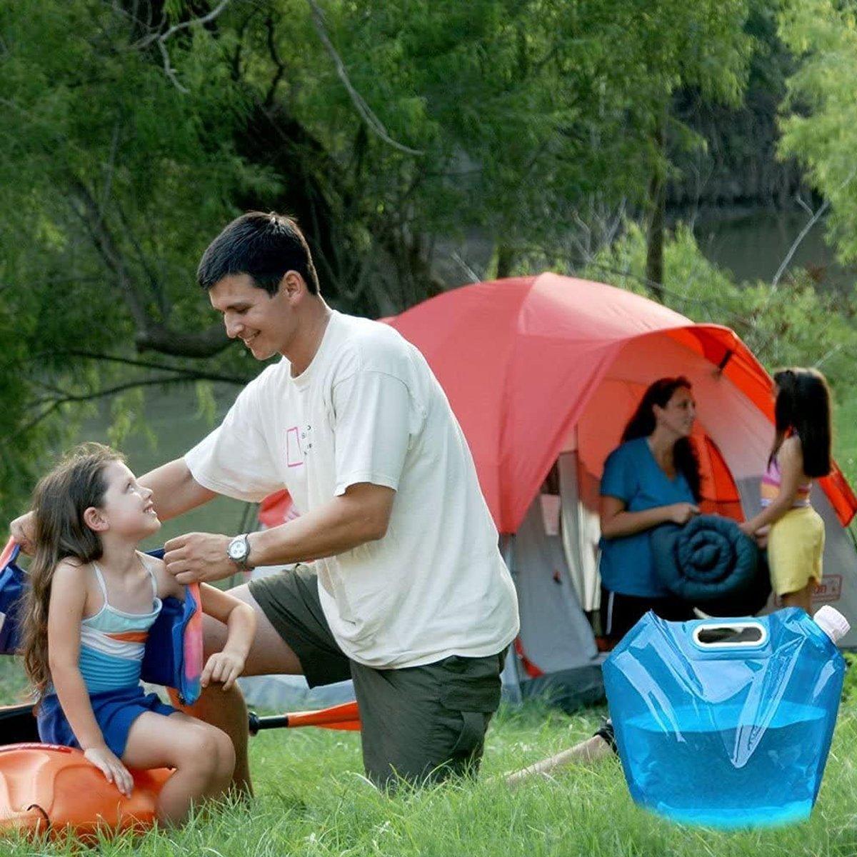 4pcs Folding Water Storage Bag Portable Bucket for Camping Hiking Outdoor Sports - Transparent