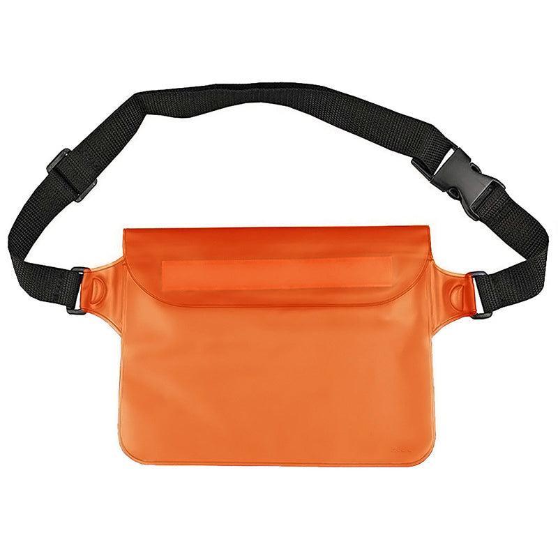 Waterproof Underwater Waist Belt Bum Bag Beach Swimming Boating Dry Phone Pouch - Orange