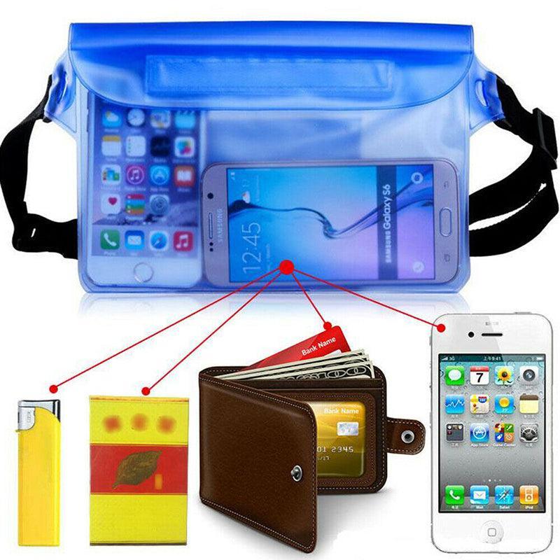 Waterproof Underwater Waist Belt Bum Bag Beach Swimming Boating Dry Phone Pouch - Red