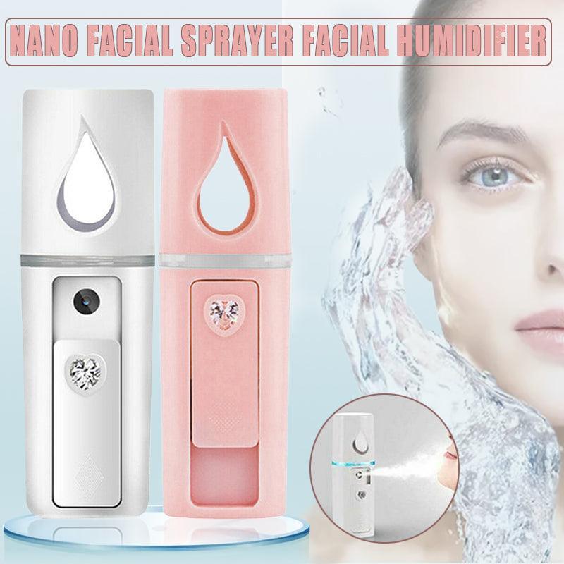 L2 Mini Nano Facial Mister With Top Mirror Rechargeable Cool Mist Sprayer Au - Pink