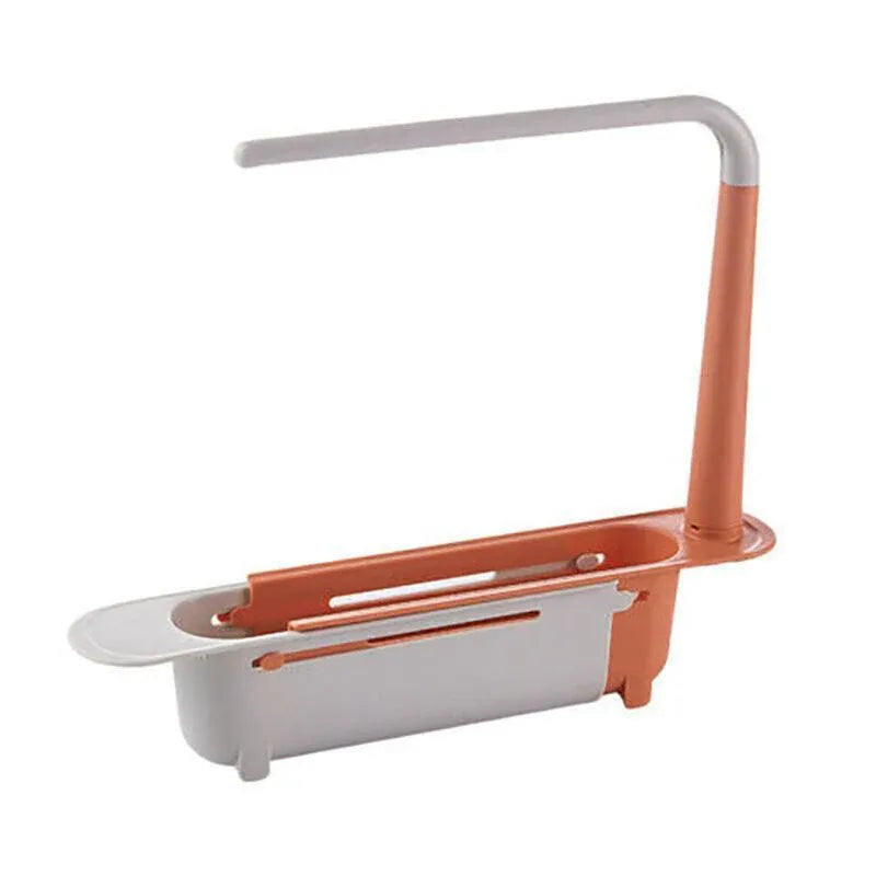 Telescopic Sink Rack Holder Expandable Storage Drain Basket Home Kitchen Tools - Green