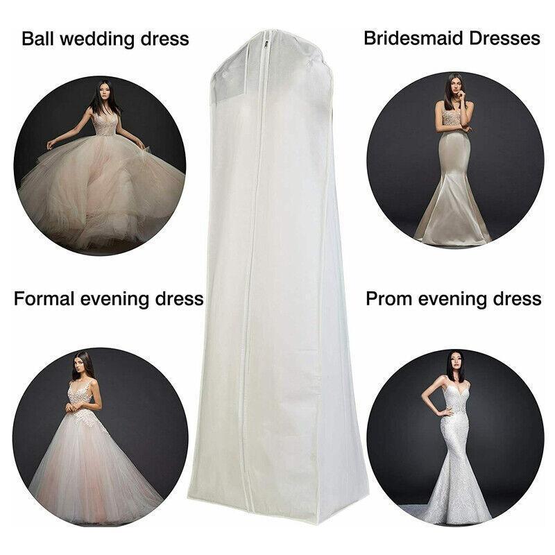 White Extra Large Wedding Dress Bridal Gown Garment Breathable Cover Storage Bag