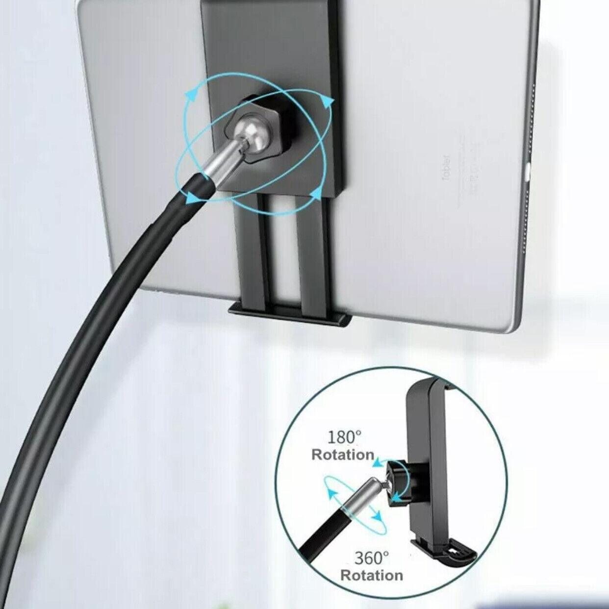 Adjustable Floor/Desk Stand Bed Lazy Mount Holder Arm Bracket For Phone Tablet - 6.5-9cm White(Desk Stand)