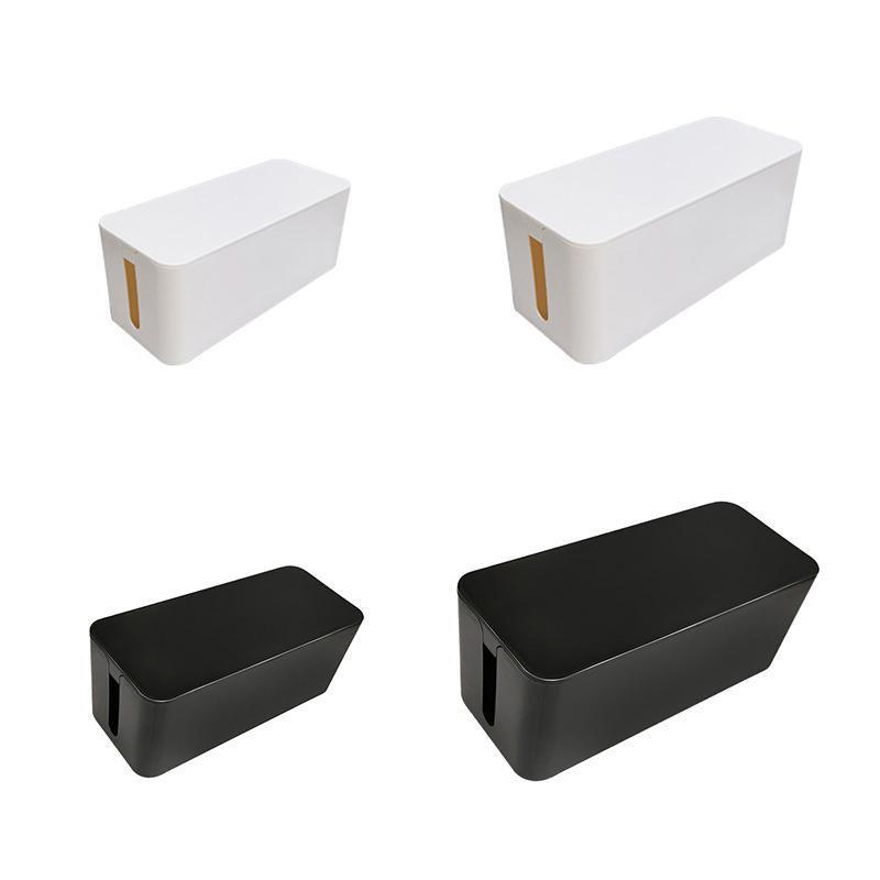 Large Cable Wire Storage Box Case Cord Management Socket Tidy Organizer with Lid - White M