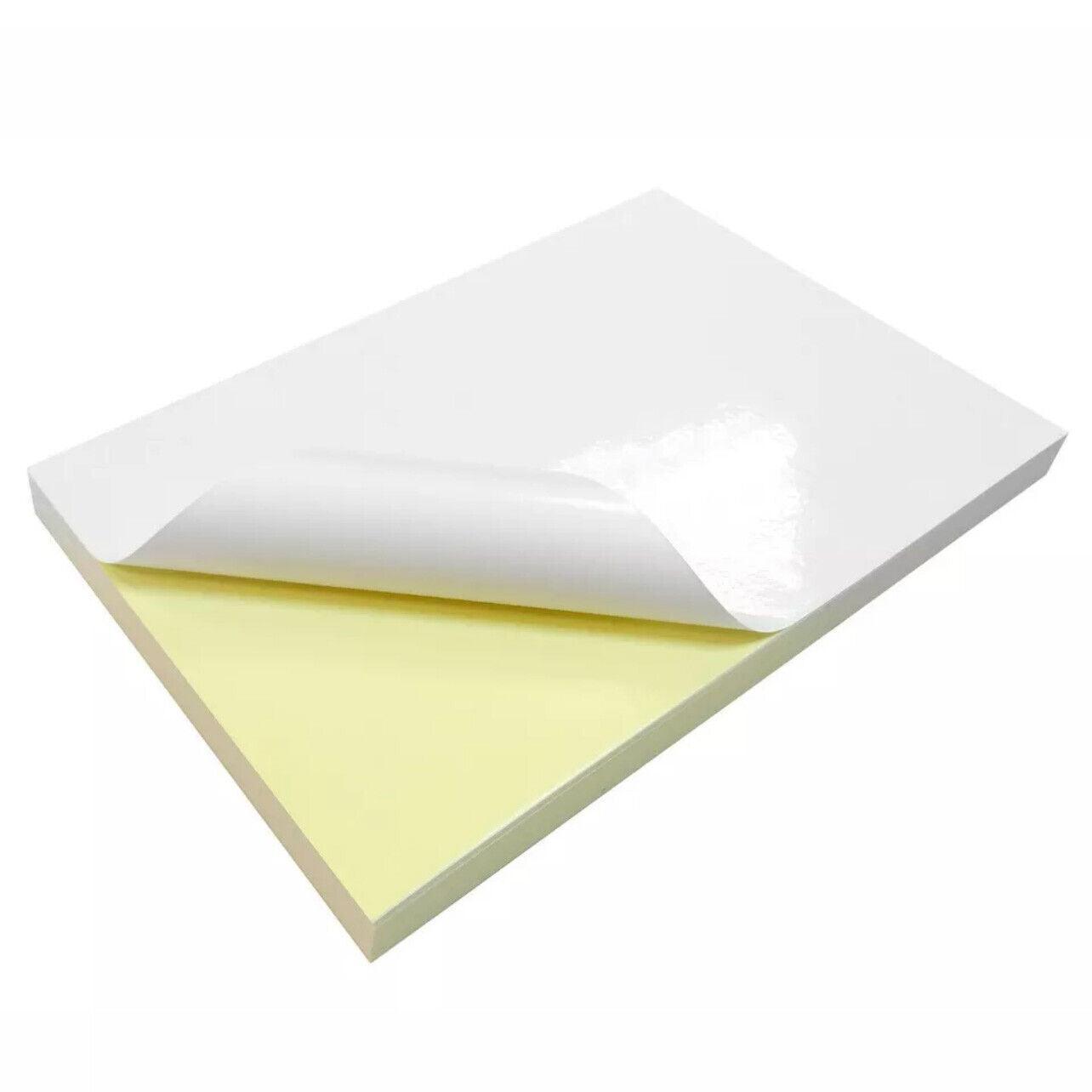 A4 Self Adhesive Sticker Paper Sheet Label Laser Inkjet Print Mailing Address - White Matte4*14-100PCS
