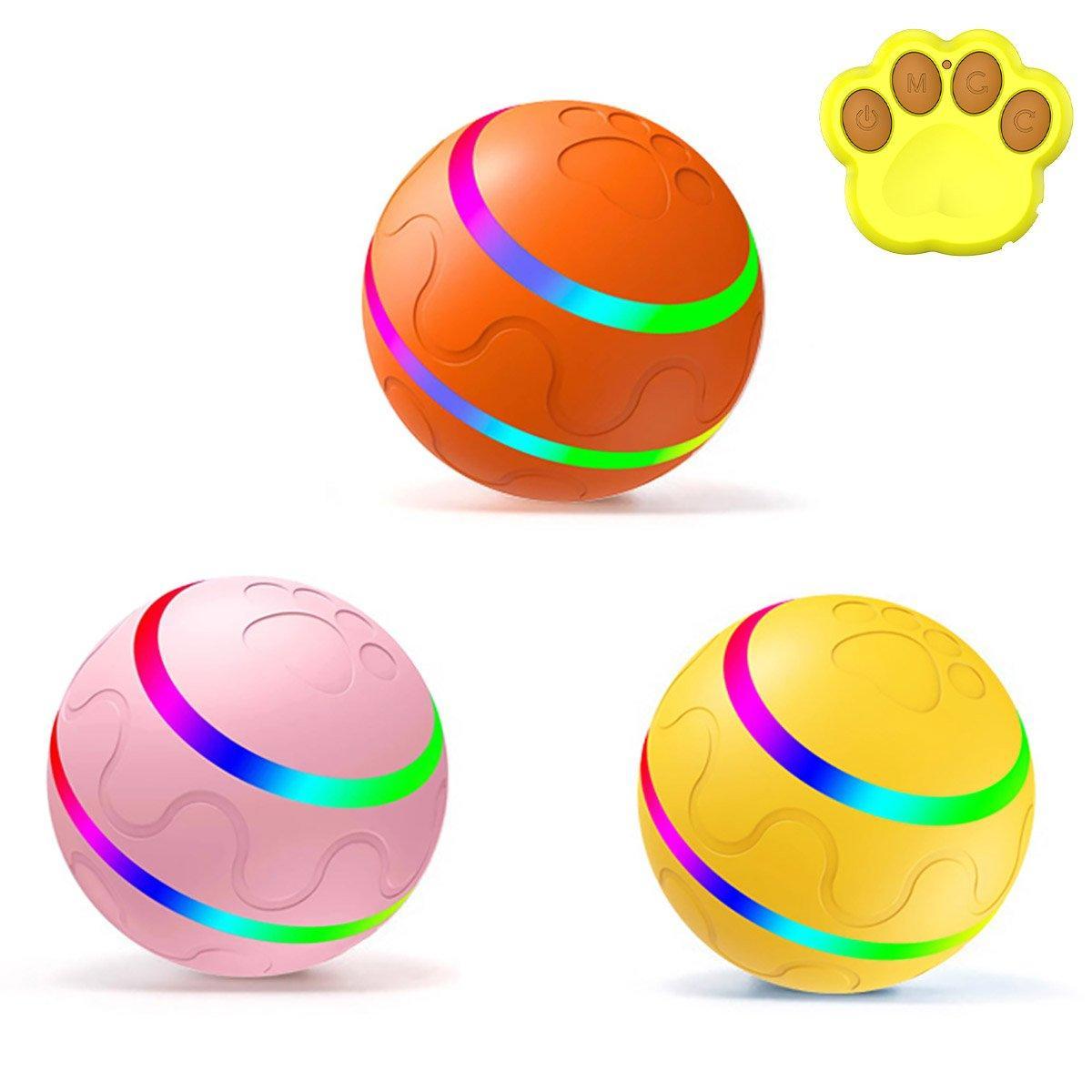 Interactive Smart Cat Dog Automatic Rolling Ball Self-Moving Kitten Pet Toys - Pink